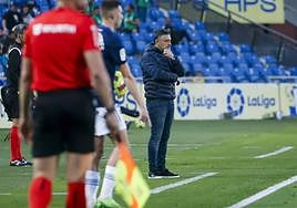 García Pimienta, durante un partido en el Gran Canaria.