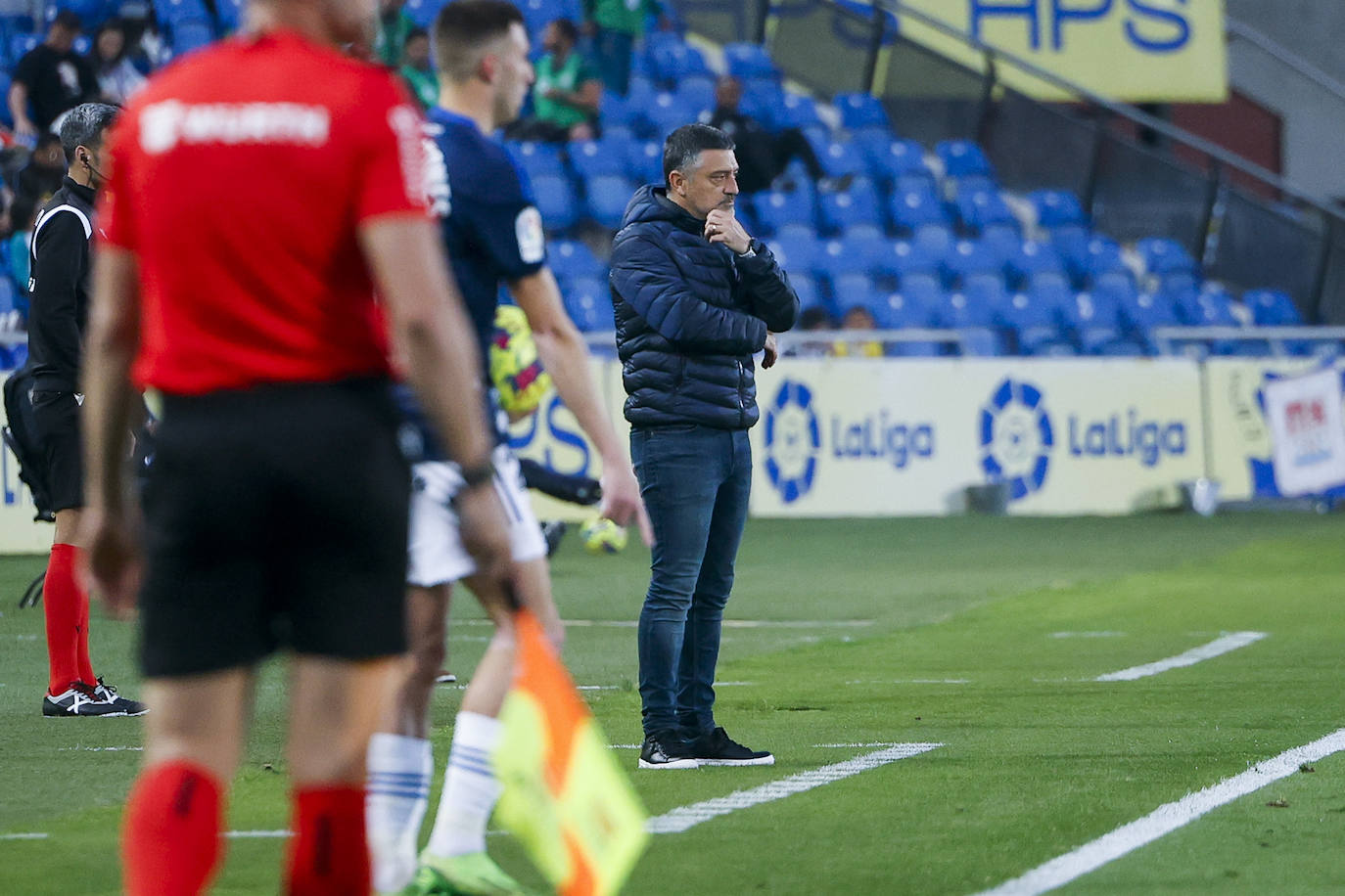 García Pimienta, durante un partido en el Gran Canaria.