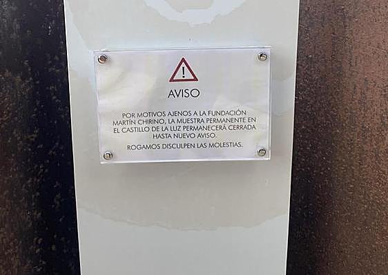 Aviso del cierre temporal en la Fundación de Arte y Pensamiento Martín Chirino.