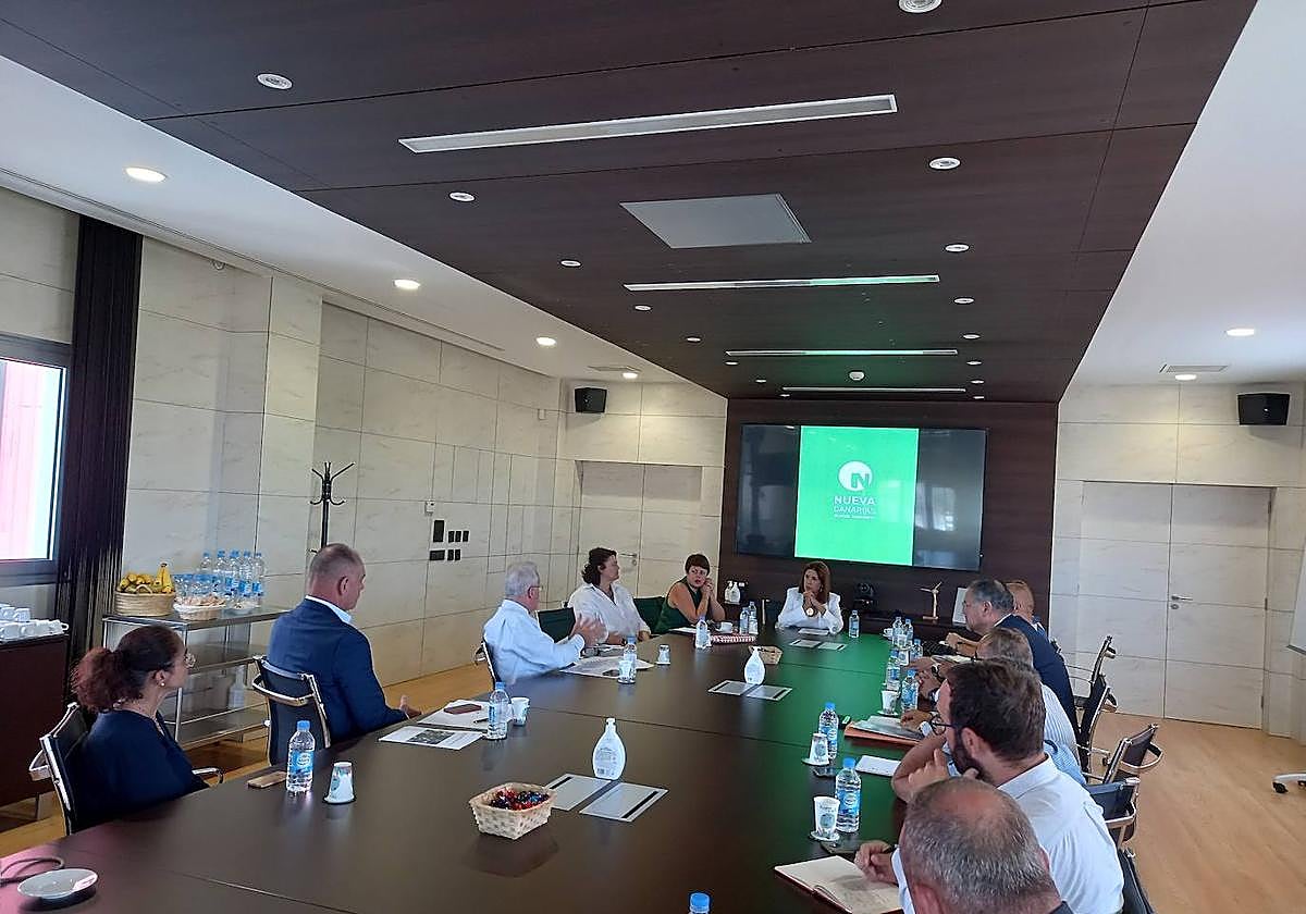 Carmen Hernández, explicando a los asistentes las medidas que quiere aplicar en Telde.