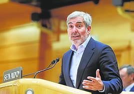 Fernando Clavijo, en una de sus últimas intervenciones como senador autonómico.