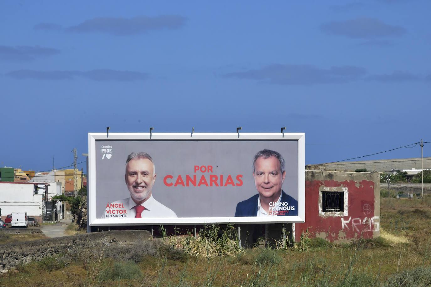 La marea de los carteles electorales inunda Gran Canaria