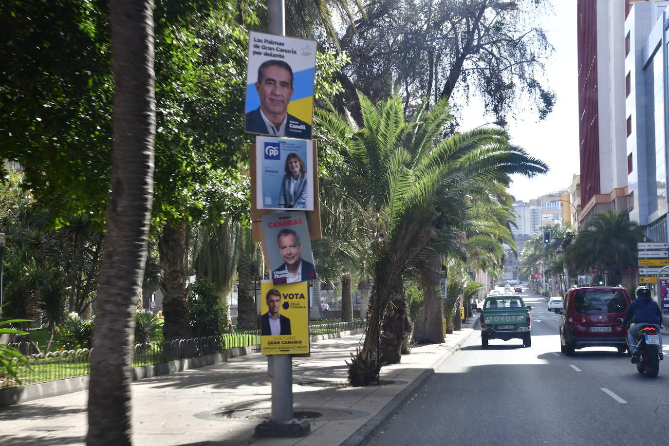 La marea de los carteles electorales inunda Gran Canaria