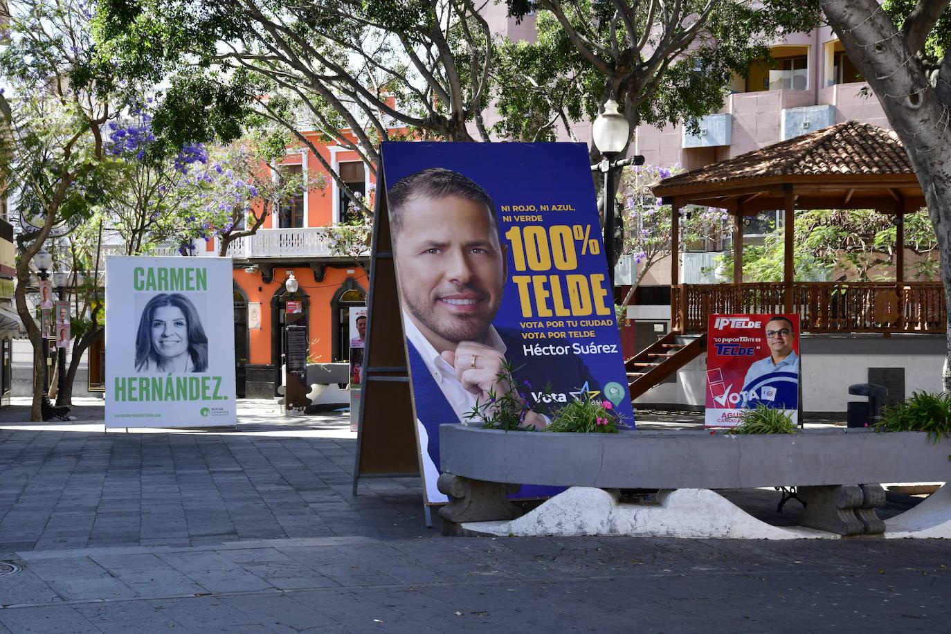 La marea de los carteles electorales inunda Gran Canaria