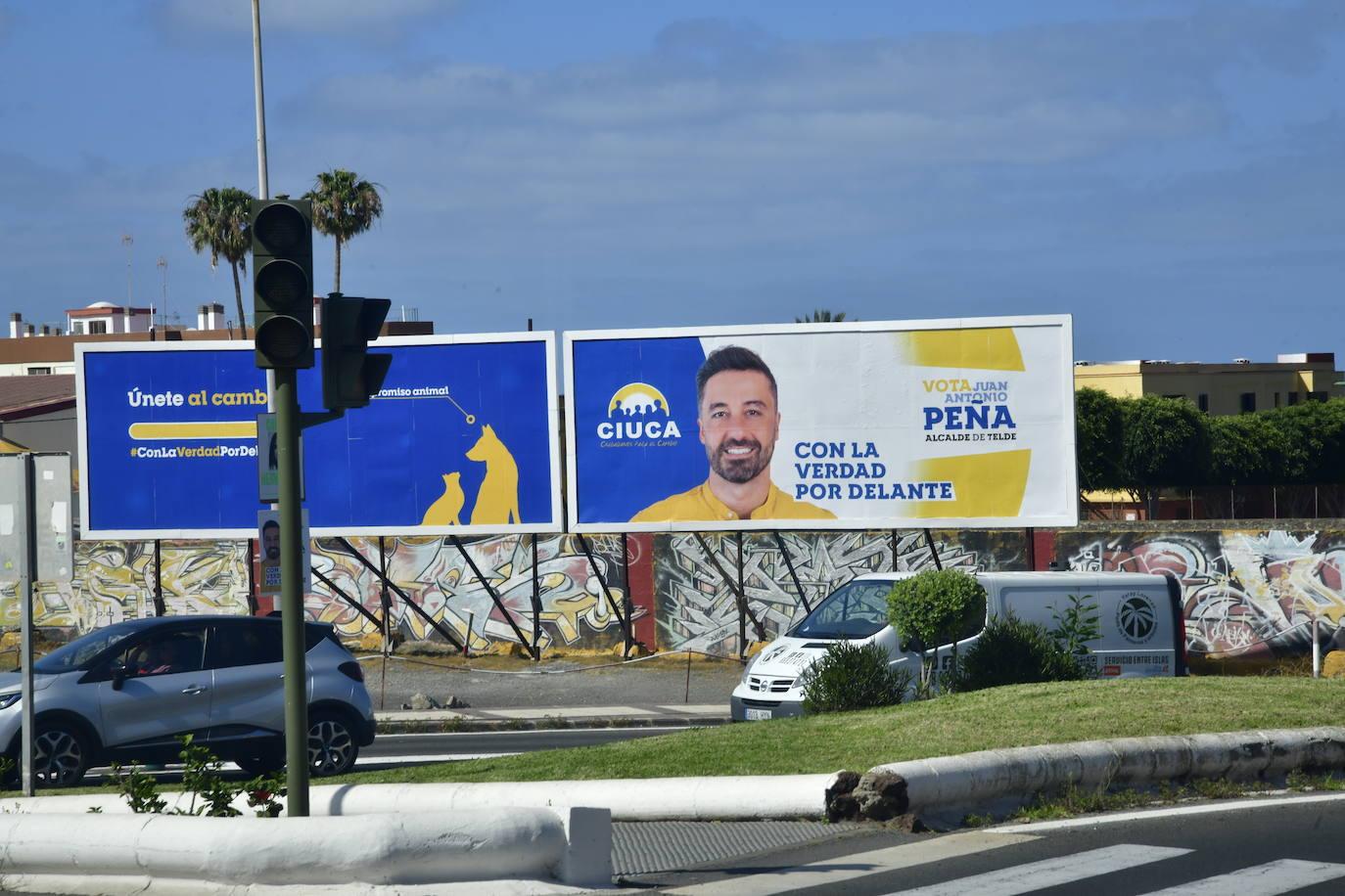 La marea de los carteles electorales inunda Gran Canaria
