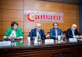 De izquierda a derecha: Minerva Alonso; Antonio Morales; Luis Padrón y Eugenio Sánchez, durante la presentación del proyecto.
