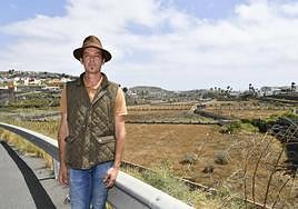 David Rodríguez, frente a lo que fue la Vega Mayor de Telde.