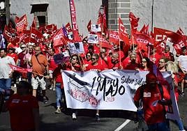Manifestación del 1 de mayo de este año en defensa de los derechos de los trabajdores.