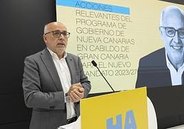 Antonio Morales en la presentación del programa de NC al Cabildo de Gran Canaria.