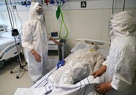 Uno de los momentos del simulacro.