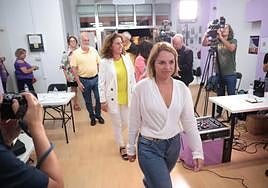 Imagen de los candidatos y candidatas de Unidas Sí Podemos tomada la noche del domingo tras conocerse el nefasto escrutinio del partido.