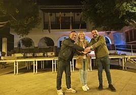 De izquierda a derecha, Ramos (UVE), Peñate (AxSM) y Déniz (PSOE).