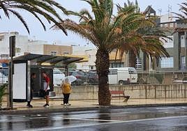 Lluvias en Arinaga este miércoles.