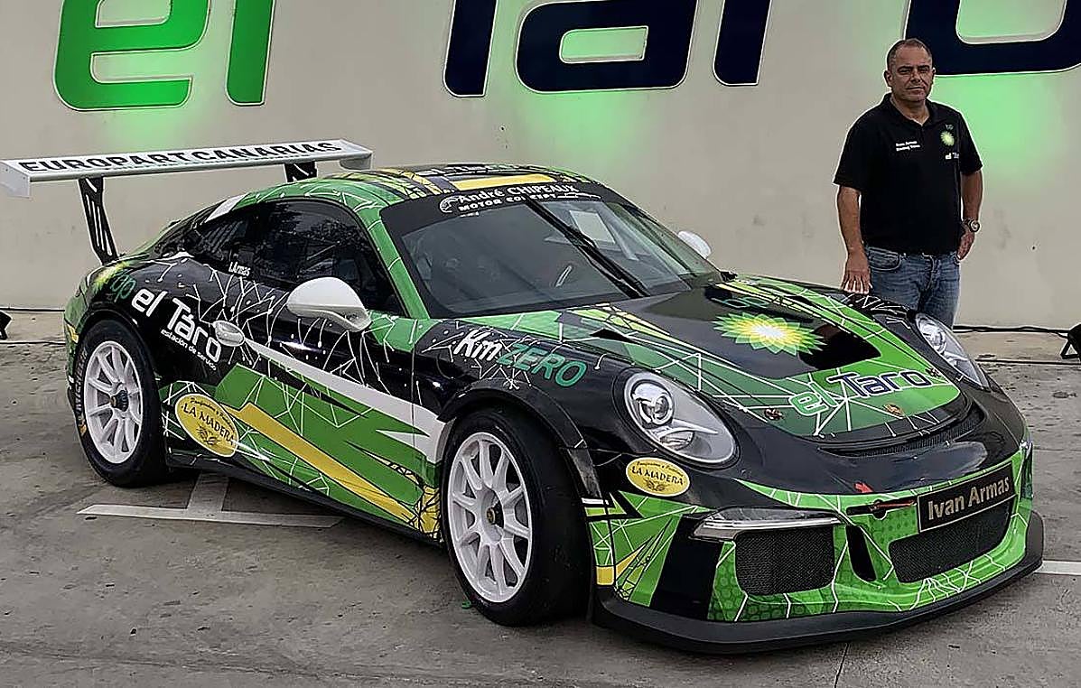 Iván Armas estrenará la nueva decoración de su coche en esta prueba de montaña, gracias a la colaboración de BP El Taro.