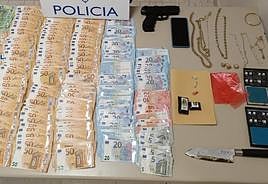 Material incautado por la Policía Nacional.