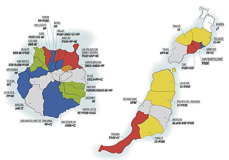 Imagen del mapa de pactos de la provincia de Las Palmas.
