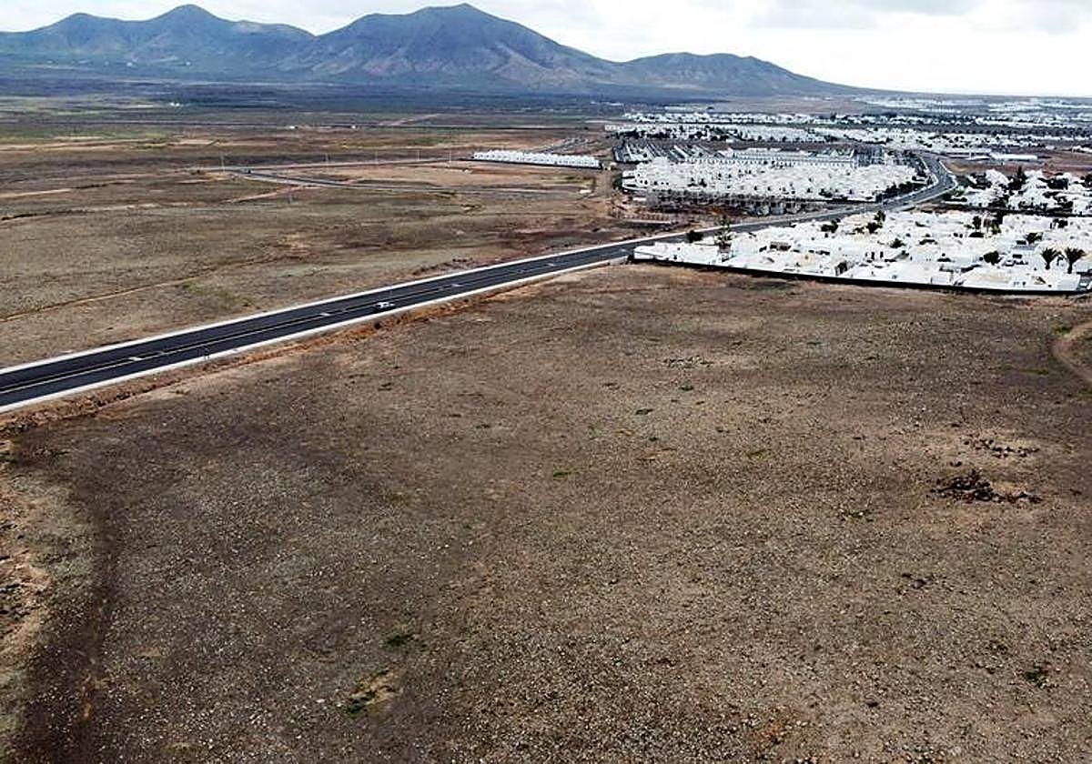 Vista de la parcela cedida en Playa Blanca.