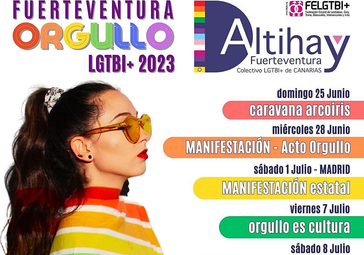 Cartel del programa de actividades del colectivo LGTBI+.