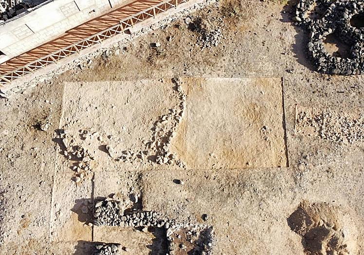 Vista aérea de los sondeos que se realizan en el yacimiento de Gáldar.