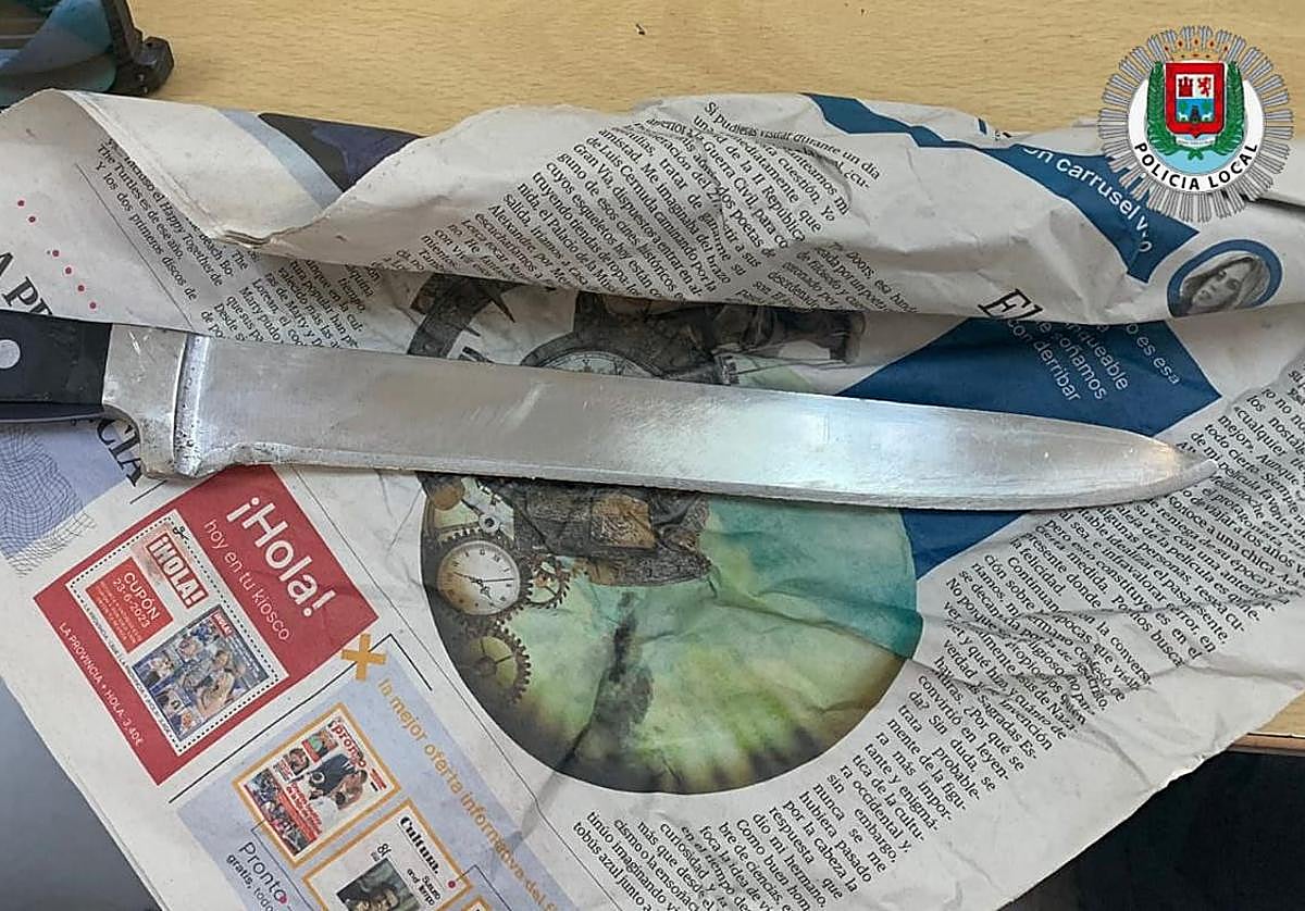 El cuchillo con el que agredieron a la víctima.