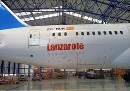 Avión con Lanzarote.