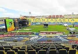 El Estadio de Gran Canaria, el pasado jueves, en la presentación del montaje para el Granca Live Fest.