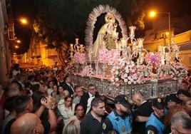 Imagen de la procesión del Carmen este domingo en La Isleta.
