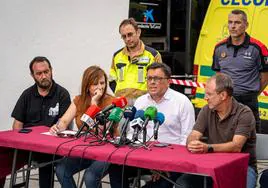 Rueda de prensa desde el Puesto de Mando Avanzado en Tijarafe.