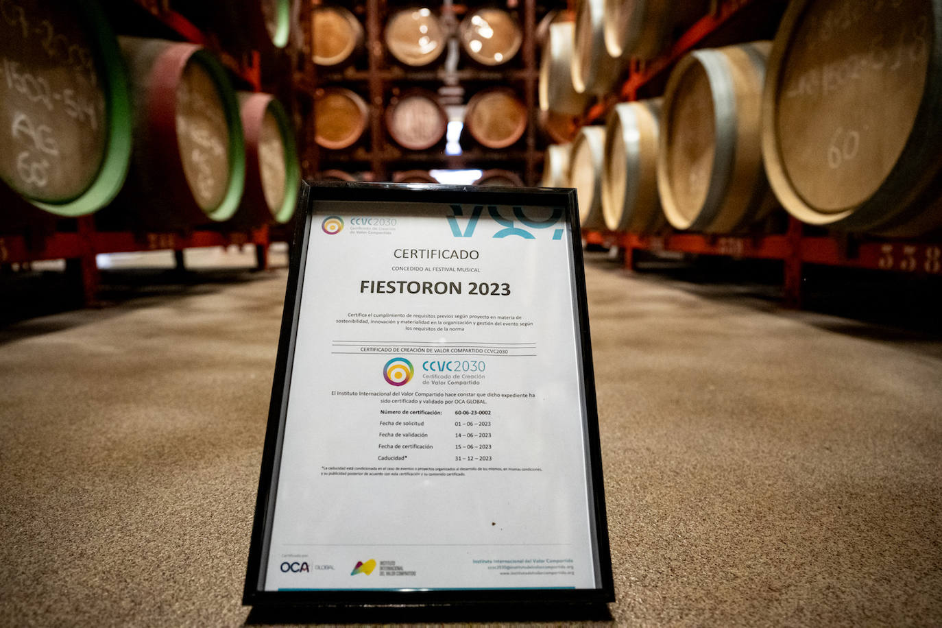 Certificado Sostenibilidad FiestoRon.