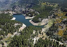 Vista de la presa de La Cumbre o de Los Hornos, en Tejeda