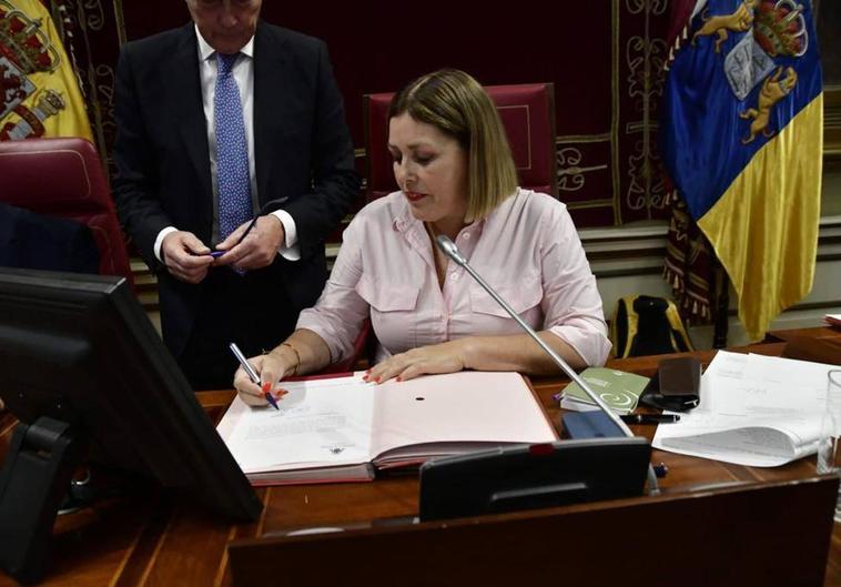 Corte del pleno de este martes en el Parlamento de Canarias.