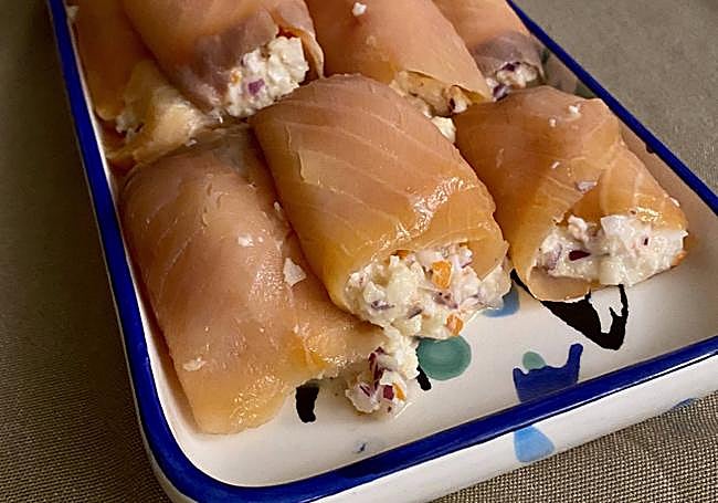 Rollitos de salmón