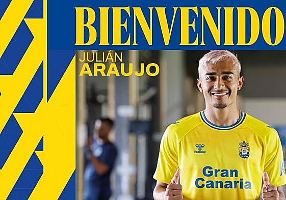 Julián Araujo firma por la UD Las Palmas.