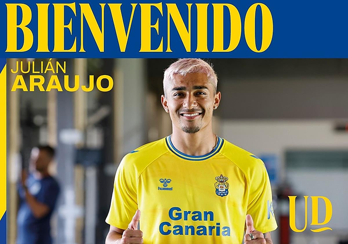 Julián Araujo firma por la UD Las Palmas.