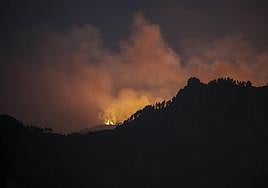 Imagen del incendio de Tejeda.