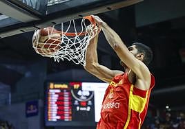 Santi Aldama, en un lance del amistoso disputado frente a Venezuela