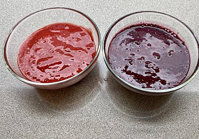 Puré de moras y de arándanos