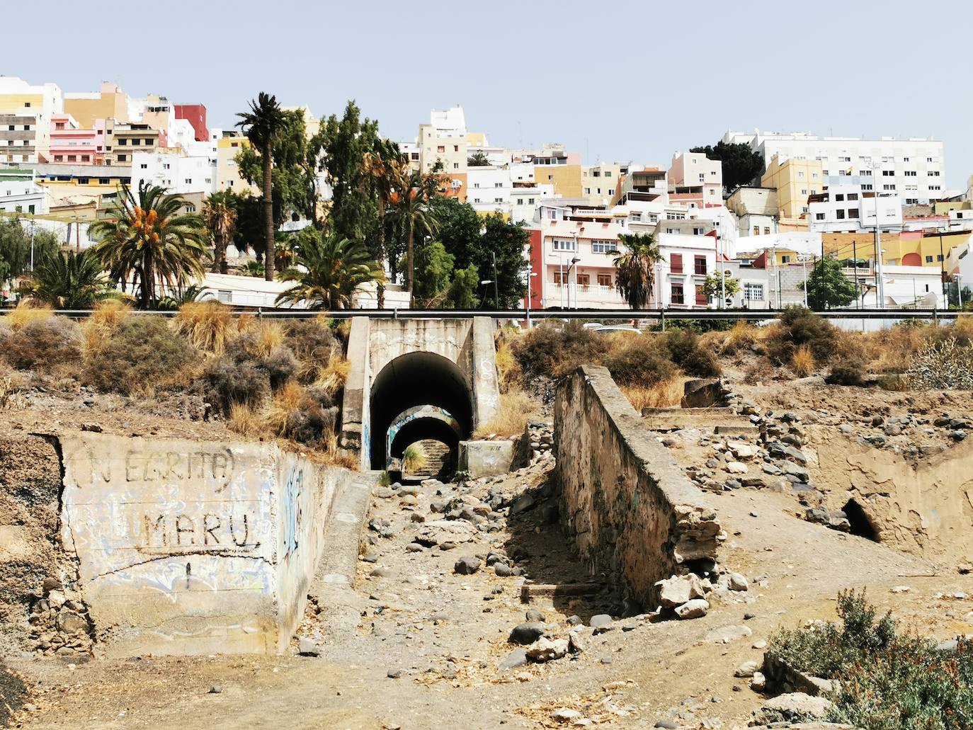 Zona del túnel que une la orilla del Guniguada con el barrio de San Nicolás.