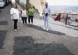 Los vecinos en Mulhacén, con diferentes zonas parcheadas.