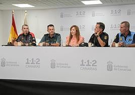 Imagen de la rueda de prensa celebrada este lunes con distintos representantes de las Fuerzas y Cuerpos de Seguridad.