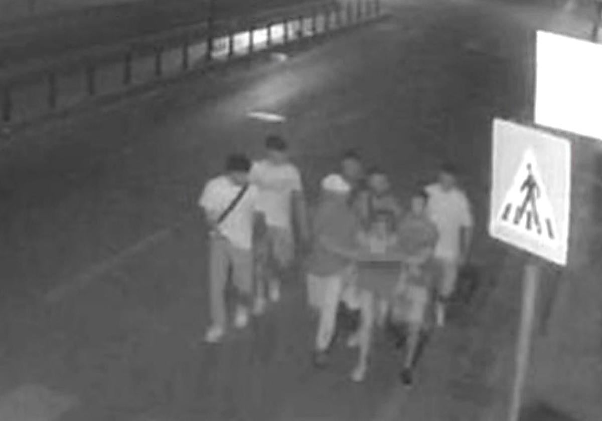 Imagen de la 'manada de Palermo' captada por las cámaras de seguridad.