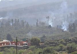El fuego de Tenerife continúa en fase de control ante los 'puntos calientes' aún presentes en la zona.
