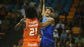 Happ, en plena acción.