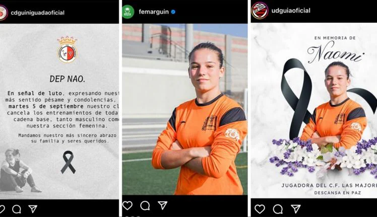 Clubes como el Guiniguada, el Femarguín o la UD Guía mostraron sus condolencias en las redes sociales.