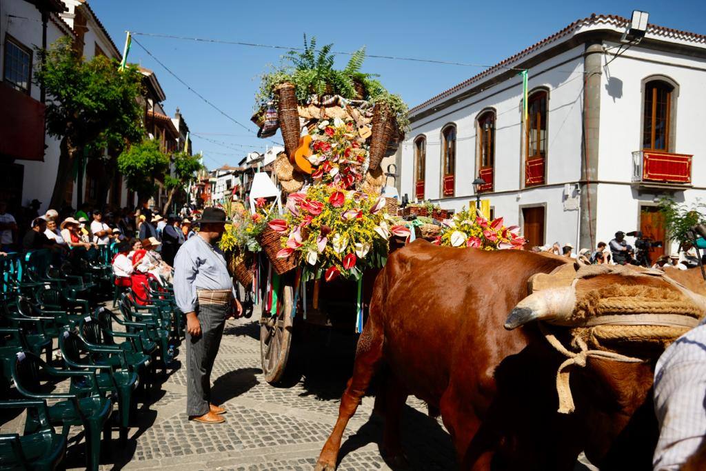 Romería y ofrendas en la basílica de Teror
