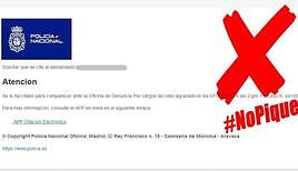Si le llega este 'mail', no pique: un 'malware' suplanta a la Policía Nacional