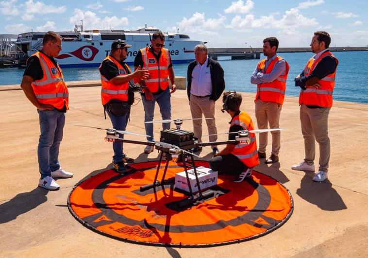 El proyecto de drones para logística portuaria supera su prueba técnica final en Las Palmas