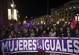 Imagen de archivo de una manifestación contra la violencia machista celebrada en Madrid.