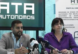 La vicepresidenta de ATA, Elena Melgar junto a el secretario general de ATA Canarias, Elliot Martín.