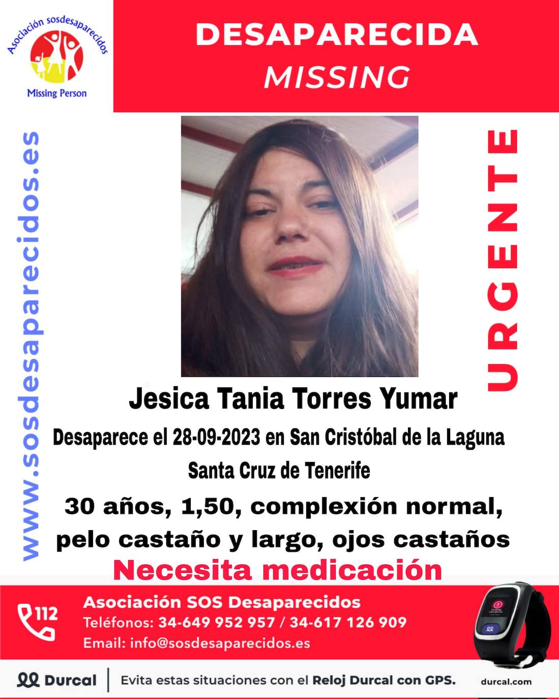 Buscan en La Laguna a Jesica Torres Yumar, necesita medicación